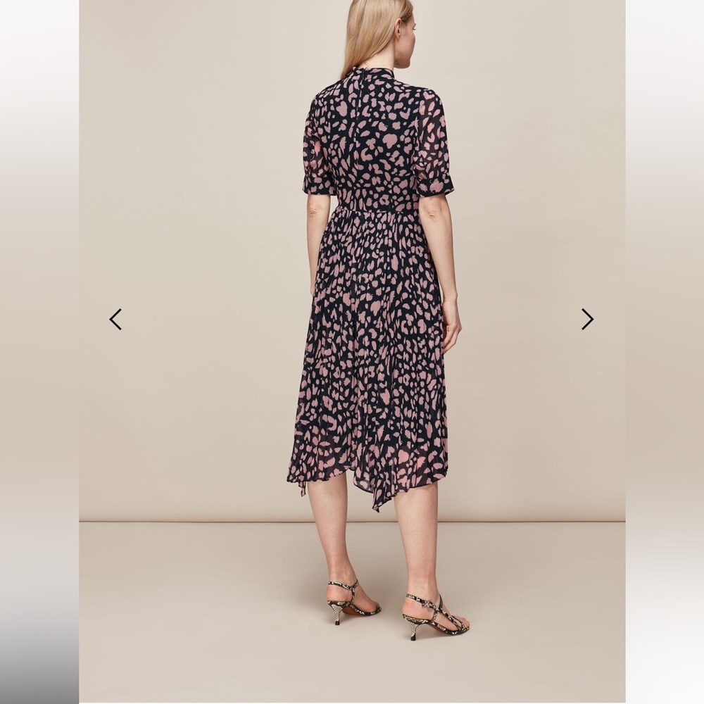 Whistles Brushed Cheetah Pleated Dress - Picture 2 of 6